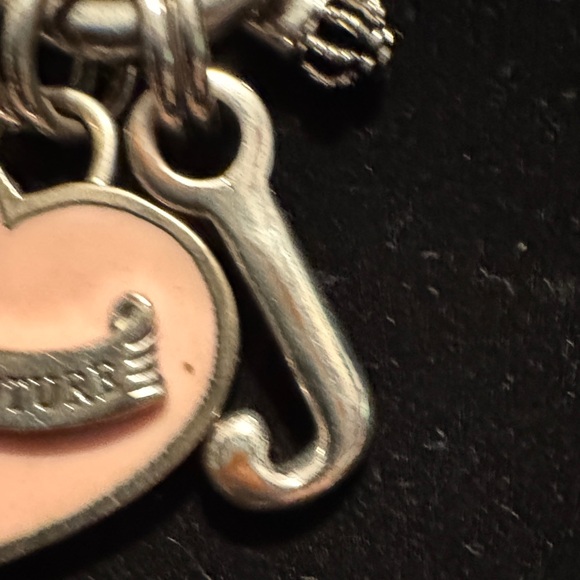Juicy Couture Silver and Pink Heart & J Charm Toggle Necklace - Picture 7 of 9